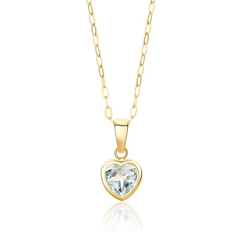 Miore - Collier Femme - Or Jaune 375/1000 (9 Cts) - Topaze bleue