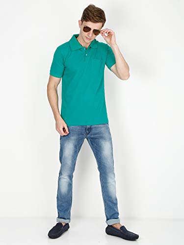 FLEXIMAA Men's Cotton Polo Neck Half Sleeve T-Shirt