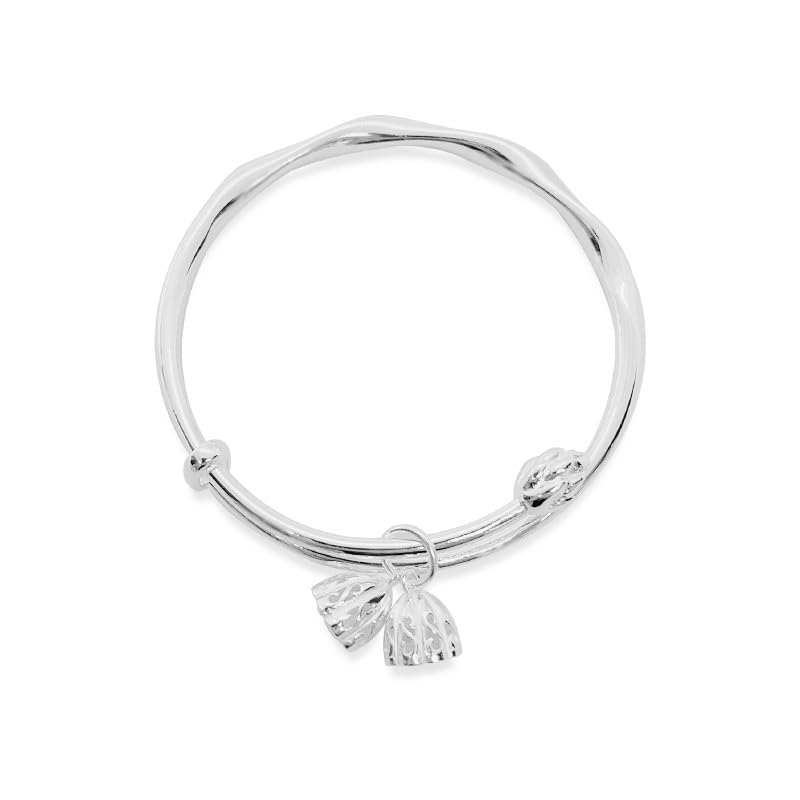 Bracelet manchette femme argent 999 jonc réglable fait main Cb0146