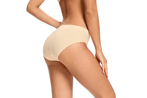 Voenxe SEAMLESS/HIPSTER/WOMEN/5/PACK/APRICOT/L Womens Seamless Hipster Panties Stretch Breathable No Show Bikini Underwear 5 Pack thumb #2