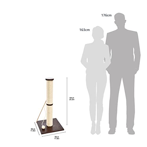 Amazon Basics Cat Scratching Post Tree - 12 X 12 X 25 Inches, Burgundy #TOP6