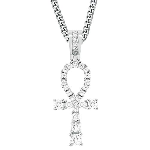 Collier pour hommes femmes ZZHYGM pendentif croix ankh plaqué or 18k cz