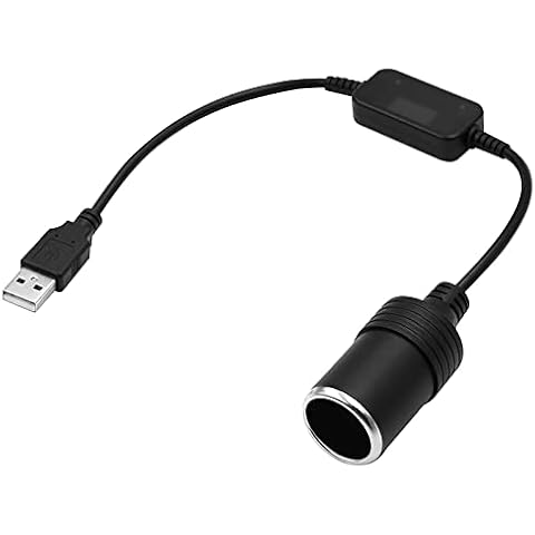 Adaptador de Cable de Enchufe USB Macho a Hembra 12V Cover