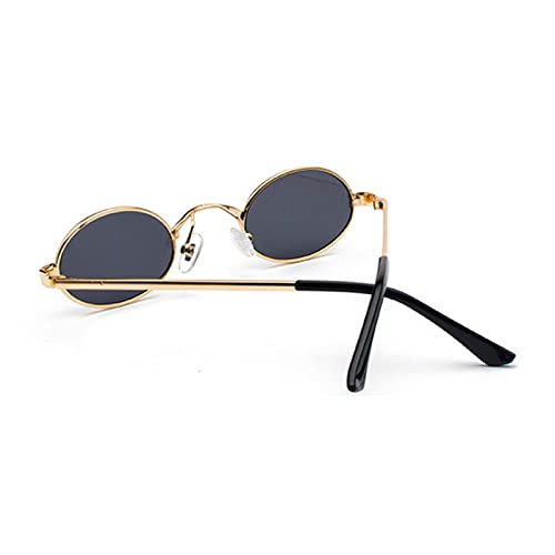 HMRGLMIE-Classic Small Frame Oval Sunglasses for Men Metal Punk Sun Glasses Women Retro Shades Round Eyewear Steampunk UV4002