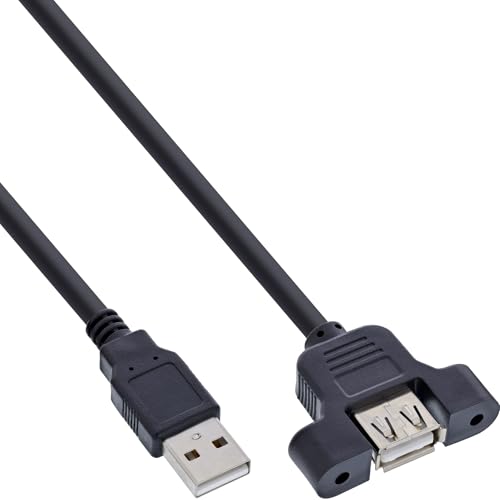 Inline Cavo Usb Da Pannello, Usb 2.0 Type A Maschio A Usb 2.0 Type A Femmina, 0,6M, Con Viti