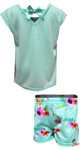 AME Sleepwear Girls Spirit the Horse Best Friend Shortie Pajamas (8) Aqua2