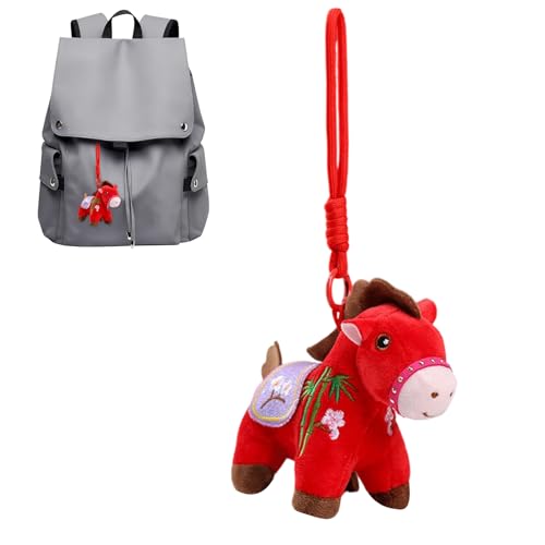 Generisch Llavero | Lindo adorno decorativo de felpa,2026 encanto de la felicidad de Año Nuevo,Para Mochila Amigo Niña Mujeres Coche Día de San Valentín Navidad, rojo, Siehe Beschreibung