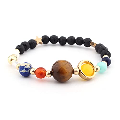 Bracelet système solaire pour femmes univers galaxie les huit planètes étoile gardienne perles en pierre naturelle Bracelet bracelet cadeaux pour les filles Cover