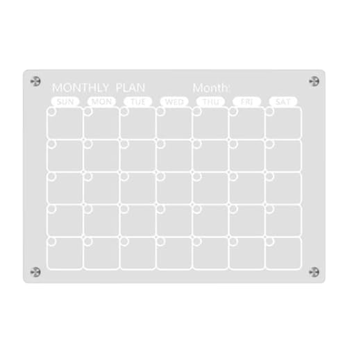 Calendario de pared acrílico con planificador mensual de borrado en seco para hogar y oficina 7