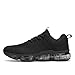 Men's Air Cushion Running Shoes Breathable Tennis Fashion Sneakers Non Slip Workout Casual Sport Gym Training Soft Sole Walking Shoes All Black