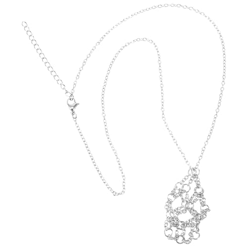 SOIMISS cuerda de collar de jaula de cristal Rosario luz colgante collar de oro cordón de macramé collar con soporte de piedra rama soporte de cristal vacío titular de cristal Metal Silver