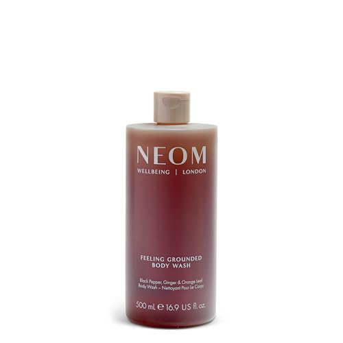 NEOM Feeling Grounded Body Wash 500ml I Black Pepper Ginger & Orange Leaf I 100% Natural fragrances and Essential Oils I Gently Cleanse and Nourish Skin