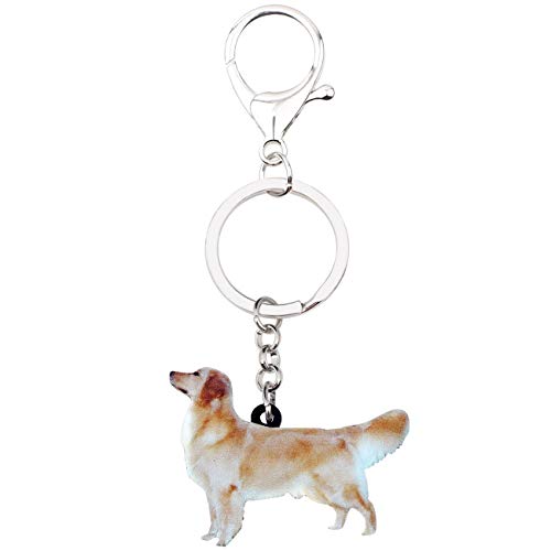 WEVENI Acrylic Golden Retriever Dog Keychain Keyring Charms Cute Jewelry For Women Girl4