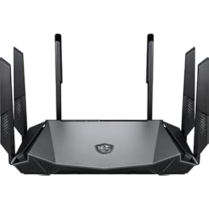 MSI Radix AX6600 WiFi 6 Tri-Band Gaming Router, AI QoS, 1.8GHz Quad-Core Processor, MU-MIMO, Gigabit Wireless, 8-Stream, High Speed Long Range