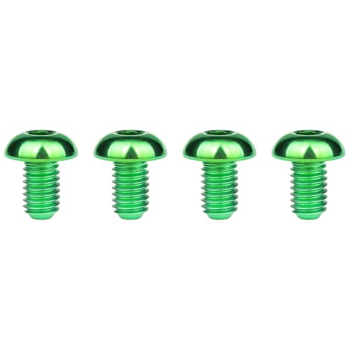 Image of Titanium Bolt M4x6 8 10 12 15 20mm Hex Head Screws for Bicycle Pack of 4 (Green, M4x6mm)