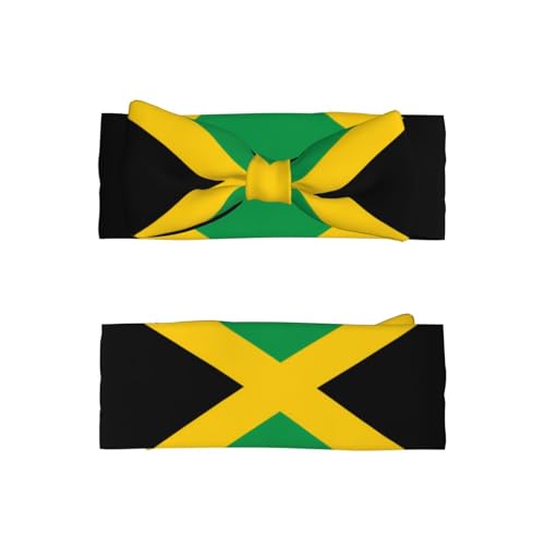 Flag of Jamaica Baby Bow Headband. Comfortable baby headband, suitable for daily wear and photo props.2