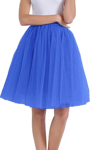 Tüllrock Blau, Tüllrock Damen, Ballett Tütü, Petticoat, Unterrock, Tanzkleid, Karneval Kostüm, Tutu, Tüll Rock, Tanzrock, Ballkleid, Abendkleid,...