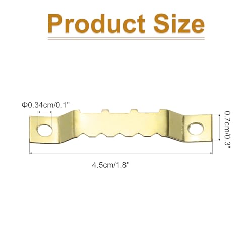 Image of uxcell 80pcs Saw Tooth Picture Hangers with 160pcs Screws, Picture Frames Picture Hangers with Screws for Hanging Clock Paintings Artwork Picture Frame Hook Photos (Gold)