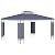 Outsunny 10' x 13' Patio Gazebo, Double Roof Outdoor Gazebo Canopy Shelter with Screen Decorate Corner Frame, for Garden, Lawn, Backyard and Deck, Gray