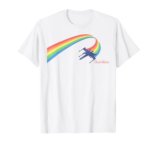 T-shirt Star Wars X-Wing Rainbow Flight multicolore en coton pour fan de science-fiction