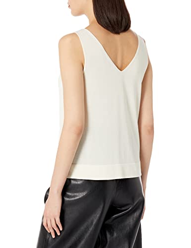 Theory Womens Twist Tank In Bristol Cotton Shirt, Ivory, Large Us #TOP1
