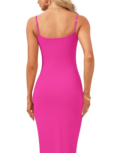 Image of AUSELILY Womens Bodycon Maxi Dress Square Neck Sexy Slip Long Dress | Sleeveless slip design with a long skirt line, Going out dress for celebrations, Style with heels