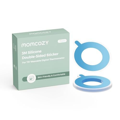 Momcozy Replacement Stickers for Momcozy Wearable Thermometer,15 Count,Single-Use,Skin-Friendly
