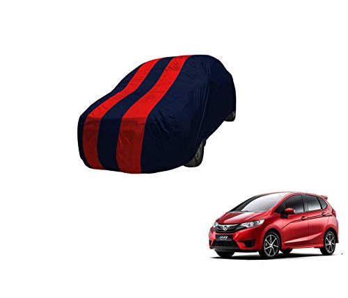 Image of Auto Hub Car Cover Compatible with Jazz (Model : 2020-Till Date) with Mirror Pocket,Triple Stitched, Weather Proof, Jazz Car Cover- Navy-Red