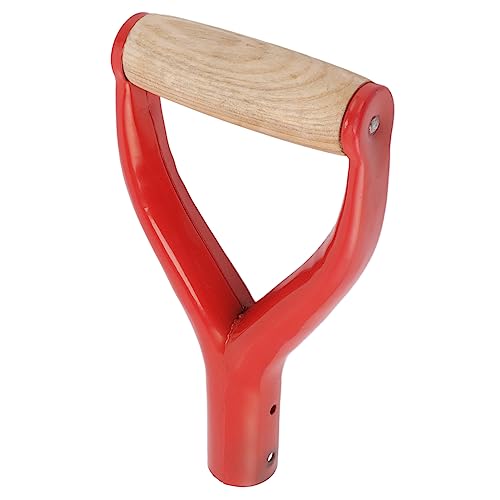 Schaufelgriff, Metallschaufel, Schaufelgriff, kurzer Griff, Schaufel mit Holzgriff für den Garten, Y-Form, 12,22 Zoll Innendurchmesser (Rot)