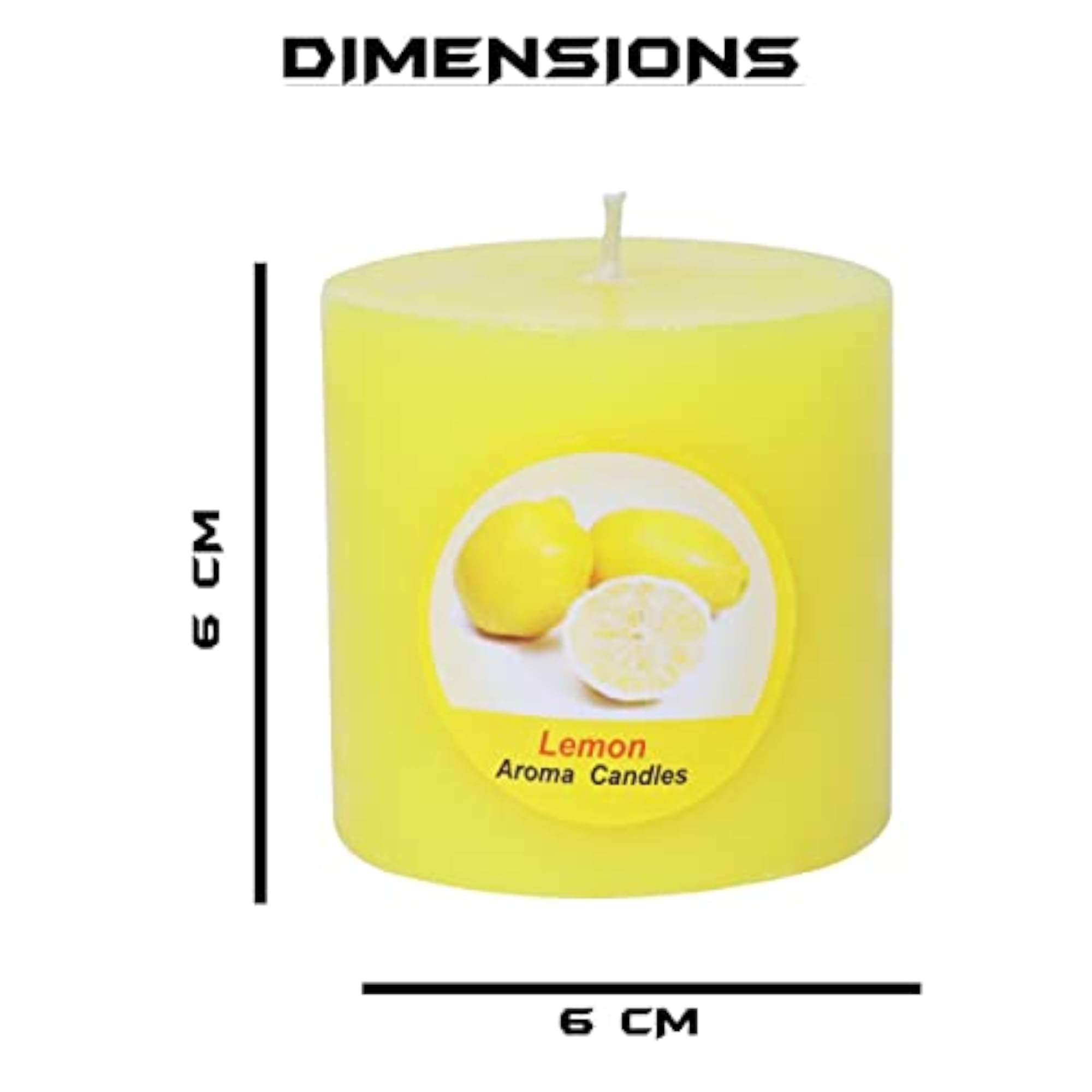 Lemon Aroma Pillar Candle, Long-Lasting Scented Candle