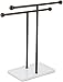 Amazon Basics Double-T Hand Towel Holder and Accessories Jewelry Stand, T-Shape, Bronze/White