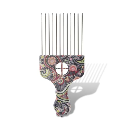 Peine metalico con diseño floral para cabello rizado miniatura 1