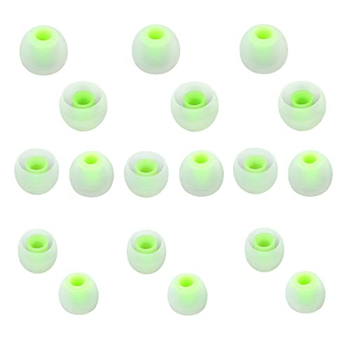 Image of Earbuds Replacement Tips Silicone Earbud Tips Ear Gels Fit for Inner Hole from 3.8mm - 5.1mm Earphones 9 Pairs S /M /L Clear Green