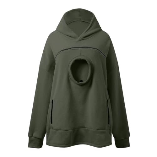 Cat Hoodie With Pouch, Unisex Zipper Kangaroo Pocket Pet Carrier Hoodies - image 5