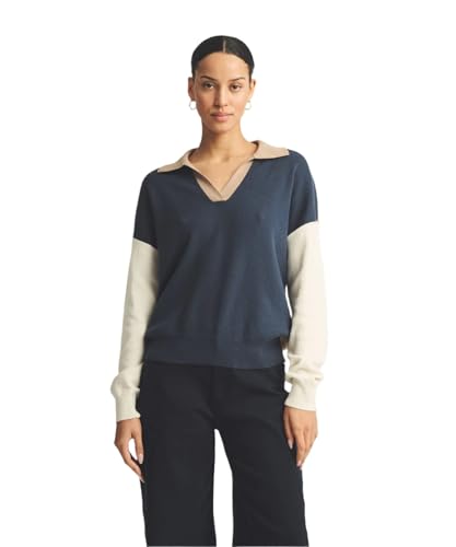 Women's Cafe Cotton Cashmere Colorblock Polo