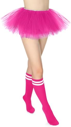 Tutu Skirts for Women Adults with Tube Socks 5 Layered Tulle Plus Size Tutu Skirt 80s Costumes for Party Favor Dance Runners