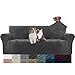 YSTELLAA Copridivano Velluto 3 Posti con Braccioli, Copridivani AntiGraffio Gatto, Fuzzy Copri Divano Elasticizzato Elastico, Universale Sofa Cover Antimacchia Lavabile Antiscivolo, Grigio