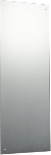 Reflex Sales 120 x 45cm Rectangle Frameless Unframed Bathroom Mirror with Pre-Drilled Holes and Chrome Cap Wall Hanging Fixing Kit Hardware