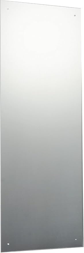 Reflex Sales 120 x 45cm Rectangle Frameless Unframed Bathroom Mirror with Pre-Drilled Holes and Chrome Cap Wall Hanging Fixing Kit Hardware