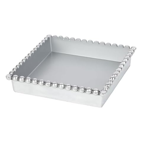 Servette Home Napkin Holder Beaded Edge Metal Flat Napkin Box - Lunch Cover