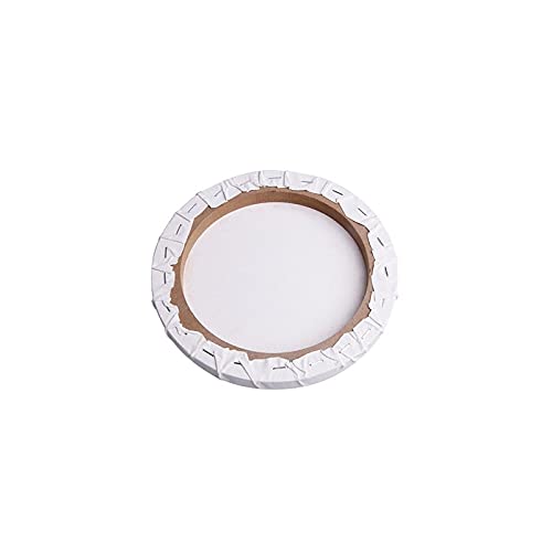 IBOWZ Toile de Peinture Coton Toile Calico Tissu pour Peinture Blanc Panneaux Vierges Rond Toile Conseil Cadre en Bois Art Artiste Peinture Artisanat