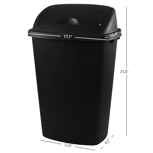 Pack de 4 Canecas de Basura Plástico 13 Galones Negro miniatura 2