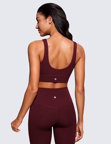 Image of CRZ YOGA Butterluxe U Back Sports Bras | Light Support, Removable Pads, Yoga, Extremely Soft, Longline, Scoop Neck, Wide Straps, for Women
