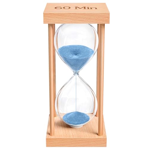 ABXKZ 60 Minute Sand Timer, 60 Min Wood Small Hourglass