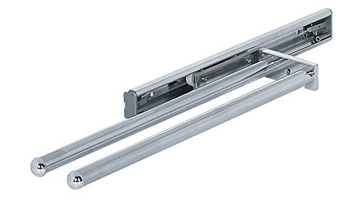 Porte-serviettes télescopique 2 bras pour cuisine Chrome poli 330 mm Cover