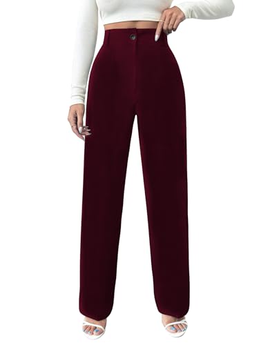 Image of Toochki Trousers for Woman Pants Women's Formal Office Korean | Black Track Pant | Straight | Cotton Spandex Stretchable Trouser | High-Waisted Bottom Wear