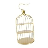 ABOOFAN Bird Cage Dessert Stand Multi Layer Cake Rack for Weddings Parties Events Iron Snack Holder with Three Trays Elegant Table Decoration for Cakes Treats