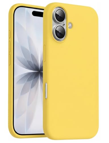 Image of DIZORO Compatible with iPhone 17 Case 6.3, Slim Liquid Silicone 3 Layers Full Covered Soft Gel Rubber Phone Cases Protective Back Cover 6.3 Inch - Yellow