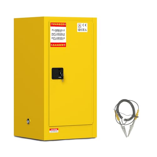 KAER Flammable Cabinet 43.1x18.1x50.1 Inch 30 Gal, Adjustable Shelf Flammable Storage Cabinet, for Commercial, Industrial, and Home Use (35.43