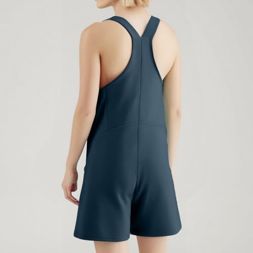 Image of Summer Rompers for Women 2026 Spring Flowy Dressy Casual Boho Jumpsuits Beach Comfy Linen Athletic Overalls